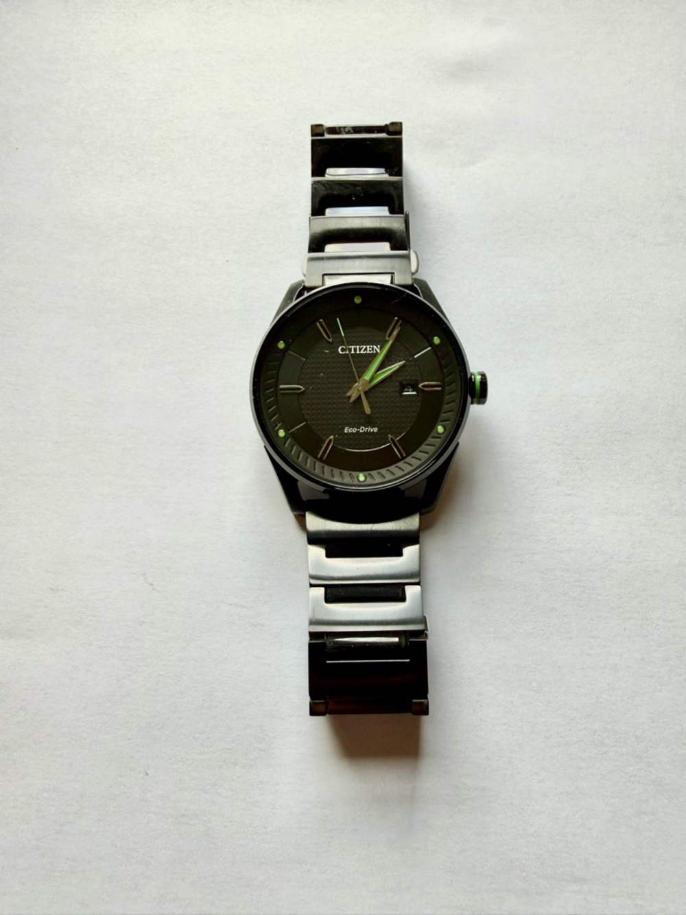 Citizen Black Dial Watch with Green Accents
